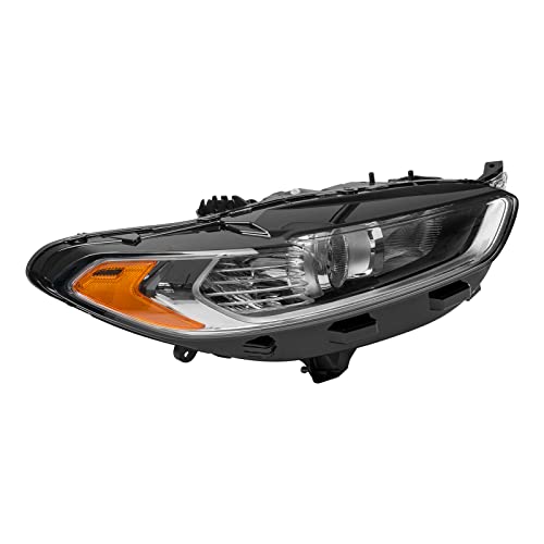 PHILTOP Headlights Assembly Compatible with 2013-2016 Ford Fusion,Chrome Housing Clear Lens Amber Reflector Halogen Headlamps（Right & Passenger Side by PHILTOP - Image 2