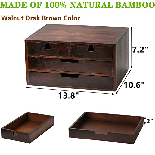 Deayou DE-DESKORGANIZERBAMBOO-WALC-3L4D Bamboo Desk Organizer, Bamboo Storage Cabinet Box With 4 Drawer thumb #2