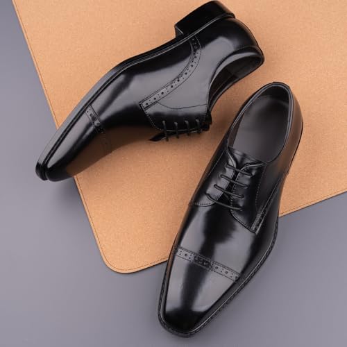 GZOJSS Men's Oxford Shoe Luxury Formal Dress Retro Shoes Casual Comfortable Genuine Leather Business Derby Lace Up Plain Toe Men Shoes Premium Series3
