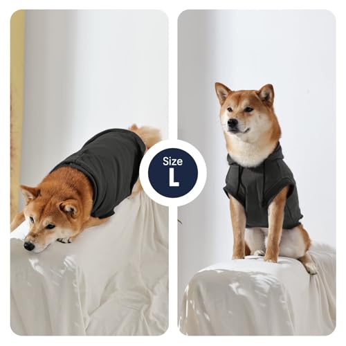 IECOii Kapuzenpullis für Hunde – Hunde-Pullover mit Kapuze,Dog Hoodie Sweatshirt | Weiche Haustier-Kleidung für Frühling & Herbst | Hundepullover,Hund-Hoodie,Haustierbekleidung,Grau,L