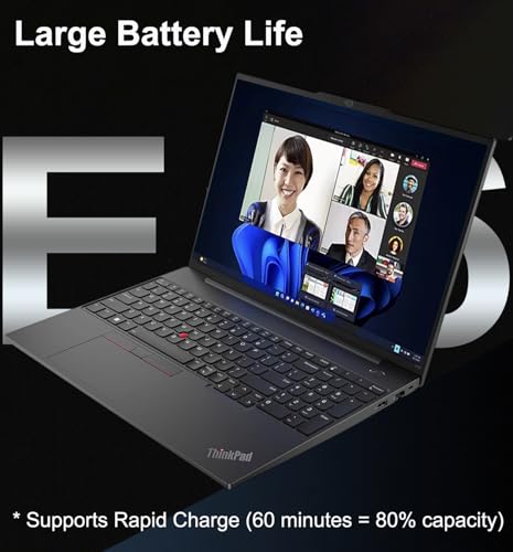 Image of Lenovo ThinkPad E16 Gen 2 Business Laptop (16 inch FHD+ Anti-Glare, Intel Core Ultra 7 155U (> i7-1355U), 32GB DDR5 RAM, 1TB SSD), Fingerprint, Backlit KB, Webcam, Ethernet, Win 11 Pro, AI PC, Black