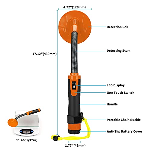 Fully Waterproof Handheld Metal Detector Lcd Display Detection Signal Three Detect Modes For Different Environment 35M Waterproof Depth Pinpointer Included A 9V Battery For Adults And Kids Gift #TOP1