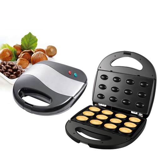 12 Walnut Cookie Maker, Non Stick Double Sided Walnut Cookie , Electric Oreshki Maker for Home for Breakfast Us Plug 110V