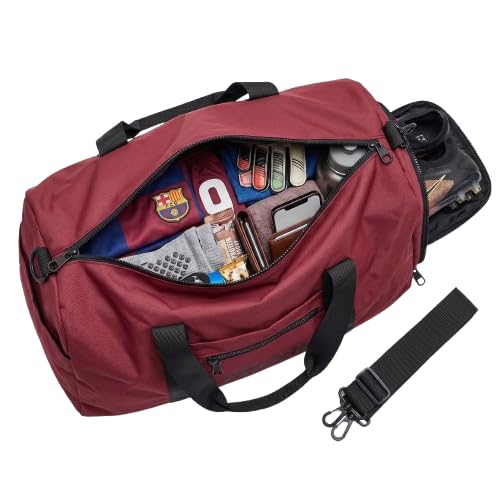 Sports Duffle Bag for Men & Women | Large Capacity Gym & Travel Bag with Shoe Compartment | Water Resistant Polyester Sports Bag for Gym, Fitness, Travel & Outdoor Activities (WineRed)-image-15
