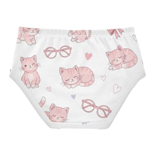 Kids Underwear, Cute Pink Kittens Toddler Panties, Girls Underwear Cotton, 2T–8 Years2