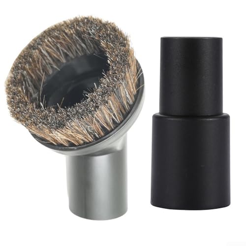 Spazzola rotonda in crine di cavallo per aspirapolvere Thomas Crooser con adattatore 32 mm progettata per rimuovere polvere e peli di animali domestici da tappezzeria, tappeti e superfici sensibili