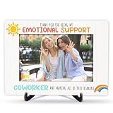 Emotional Support Coworker Picture Frame, Appreciation Gifts For Colleagues, Tabletop Wooden Photo Frame With Stand For Office Home, Farewell Christmas Gifts For Women Coworker Mentor Boss Lady, A04