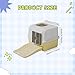 Enclosed Cat Cats Toilet Flip Door Easy to Maintain Modern Space Saving Efficient Cats Litter Container with Lid, Yellow