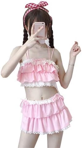 Amazon Jinping水着 温泉着 レディーズ ビキニ タンキニ セパレート ロリータ レース ２点セット 可愛いビキニ セクシー 女子高生 ブラ フレア フリル 彼女 妻 プレゼント 日系 ビキニ セパレーツ 通販