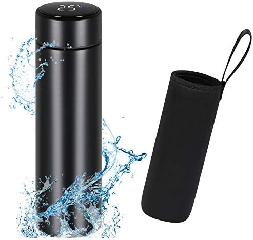 flintronic Travel Mugs, Insulated Water Bottle, 350ml LED Temperature Display Smart Water Cup, Stainless Steel Vacuum Drink Flasks, Hot&Cold Sport Drink Bottle for Cycling, Gym, Home, Office