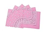 FANNI YOUPIN 100% Cotton Fine thick Bandanas/Fashion Scarf for Men & Women Paisley printed (6, pink)