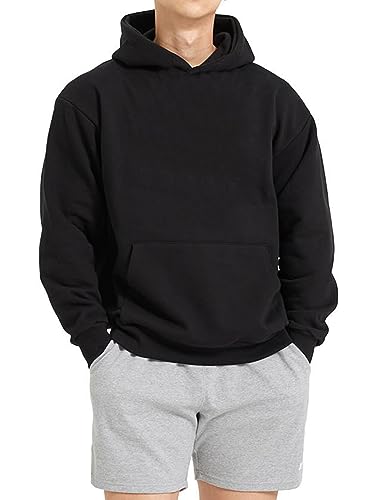 PAODIKUAI Men Hoodie Sweatshirt Loose Fit Fashion Pullover Hoodie Casual Long Sleeve Hooded Sweatshirt with Pocket(black,X-Large)