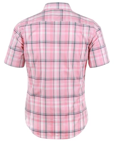 Mens Casual Regular Fit Short Sleeve Plaid Shirts2