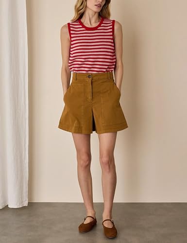 Image of Hongsui Women's Striped Color Block Sweater Vest Ribbed Knit Tank Tops Oversized Crewneck Pullover