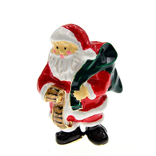 Broche Noël émail Père Noël mignon accessoire mode veste hiver pour dames