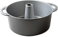 Nordic Ware Nonstick Cast Aluminum Pound Cake Pan - 10 Inch 18 Cup Angel Food Cake Pan, Graphite