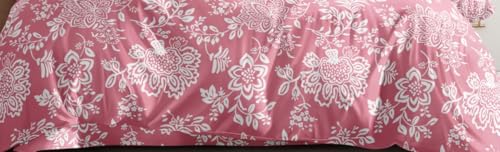 Image of 300 TC Cotton Double Bed Duvet Cover with Zipper |King Size Reversible Rajai Cover for Comforters|Dohars|Quilts|Blanket|Warm Stuff|90 * 100 in|Pink Paisley|ASS73