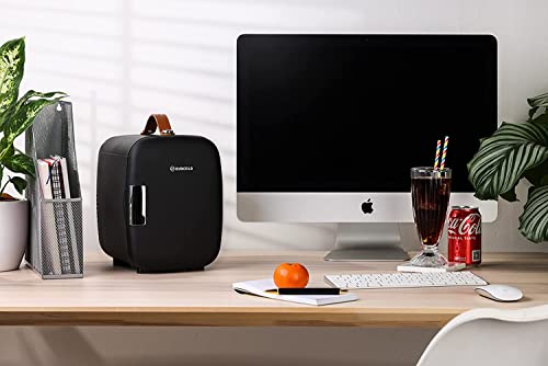 Subcold Pro4 Luxury Mini Fridge Cooler 4 Litre / 6 Cans Ac & Exclusive Usb Eco Power Option | Portable Small Refrigerator For The Office, Bedroom, Car, Travel, Skincare & Cosmetic (Black) #TOP3