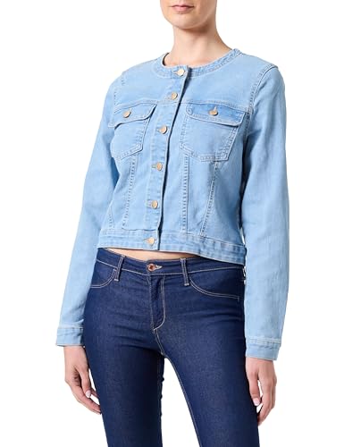 Vmcath LS Jacket Vi3444 LCS Giacca di Mix Chiaro S donna jeans slim blu