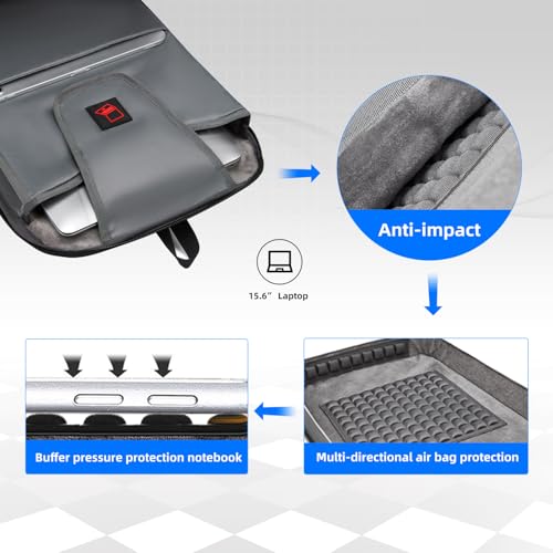 Slim Business Laptop Backpack for Men 15.6 Inch Computer Lightweight Anti-Impact Protection Travel Backpacks Water Resistant Laptop Bag for Work Office College-Black2