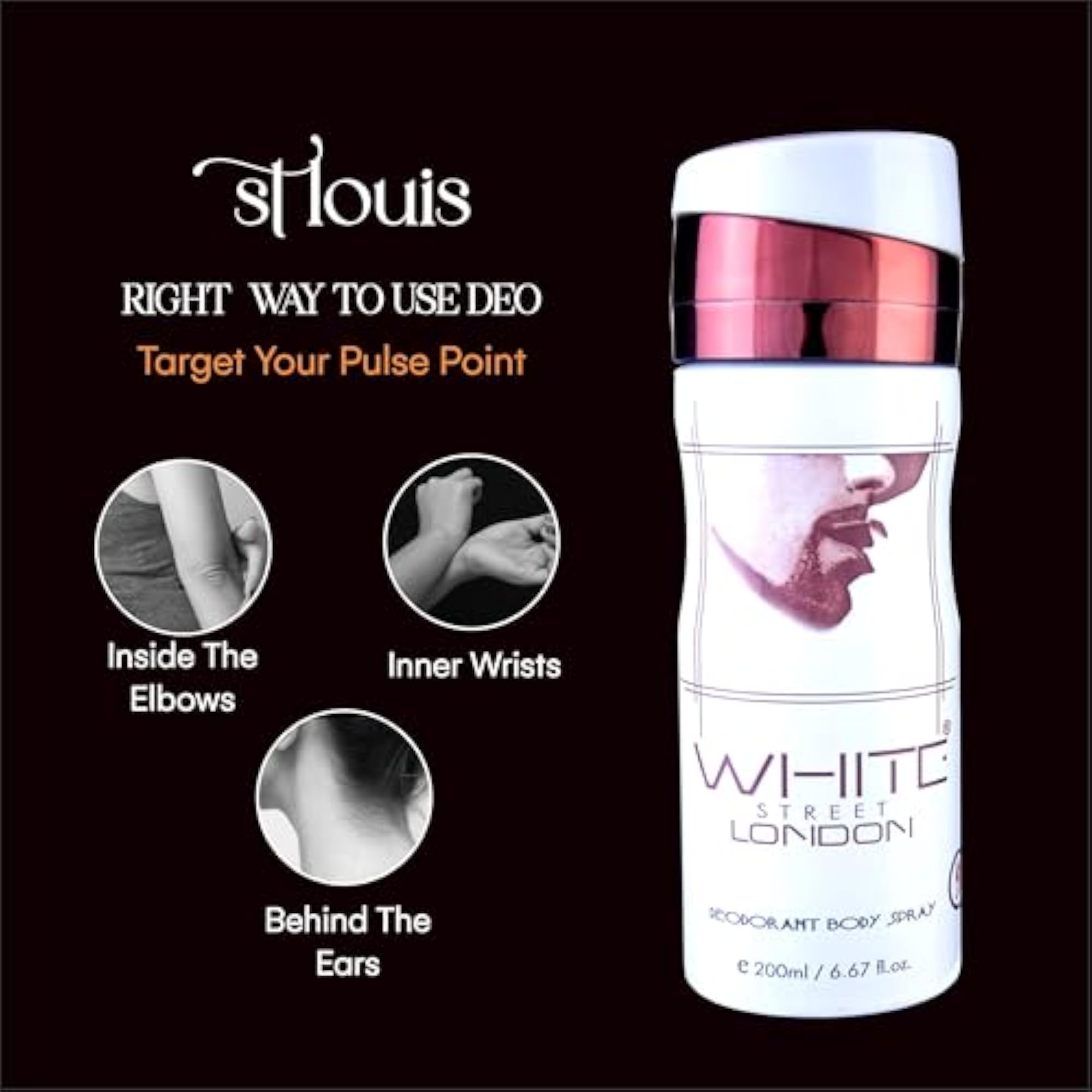 White Street London Unisex Deodorant Body Spray, 200ml
