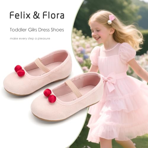 Image of Felix & Flora Toddler Flower Girl Dress Shoes - Girl Ballet Flats Party School Shoes Wedding