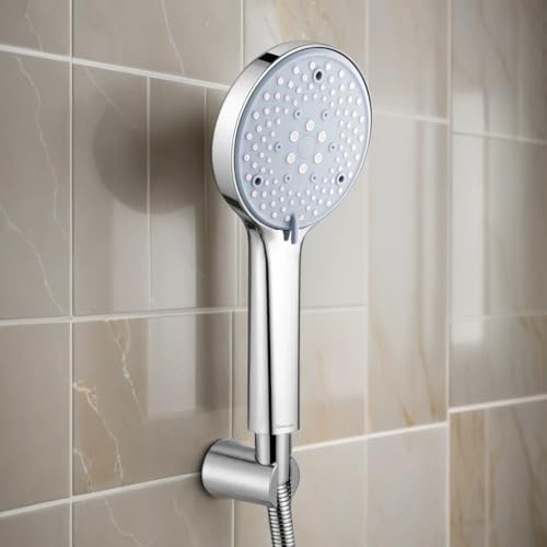 Image of 7-Function ABS Hand Shower for Bathroom | Includes SS-304 Grade 1.5 Meter Flexible Hose & Wall Hook | Chrome Finish | High-Pressure Multi-Mode Shower Head Set (Silver)