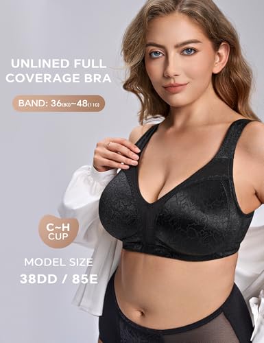 Image of Wingslove Women's Minimizer Bra Wireless Full Coverage Non-Padded Plus Size No Underwire Everyday Comfort