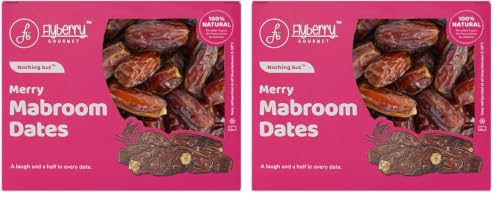 Image of Flyberry Gourmet Mabroom Dates (Khajoor /Khajur) 800g | 100% Natural | Rich in Calcium, Iron and Potassium | Instant Energy (Pack of 2)