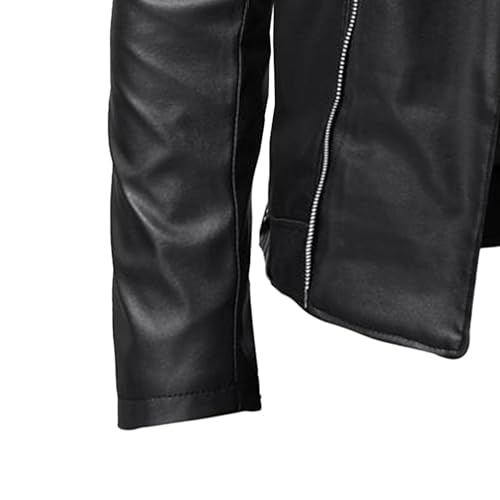 Chaqueta de cuero sintético masculina vintage miniatura 6