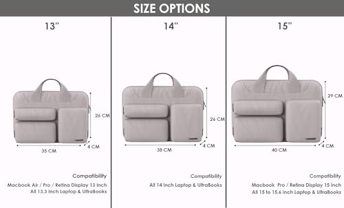 Image of Probus 360 Protective Laptop Shoulder Bag for 15.6 Inch Laptop /MacBook /Chromebook /Notebook Water Resistant Sleeve Case Cover Office Bag - Grey