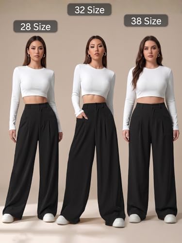 Image of GRECIILOOKS Trousers for Woman | Womens High Rise High Waist Flared Korean Style | Formal Pant for Women Office Wear| Track Pants for Womans Elegant for College & Events (Available in Plus Size)