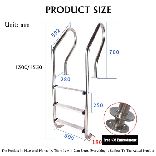 Escalera para piscina de acero inoxidable 3 escalones miniatura 2