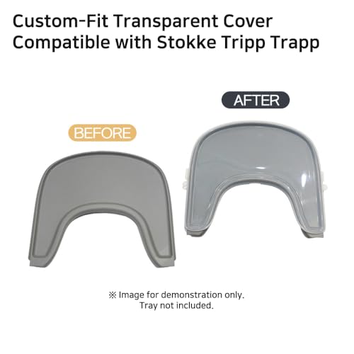 Image of Custom-Fit Clear Cover Compatible with Stokke Tripp Trapp Tray BPA-Free
