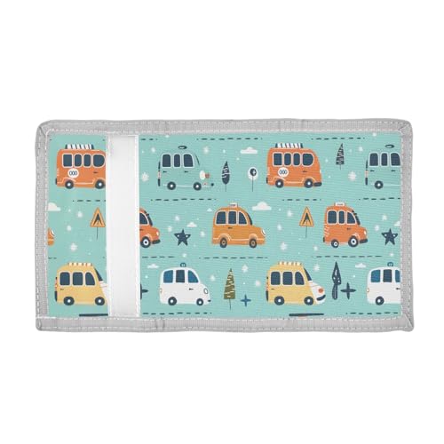 ALAZA Kids Wallets for Boys Girls Toddler Trifold Wallet Children Small Cute Car Bus with Zipper Coin Pocket2