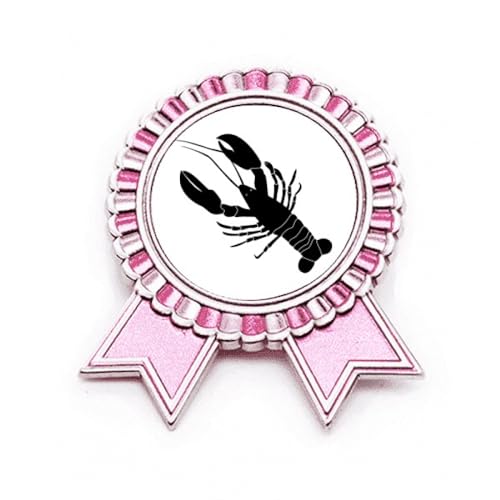 Broche crevette noire en métal rose taille M pour accessoiriser vos vêtements