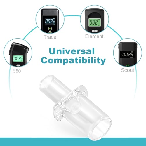 Image of Breathalyzer Mouthpieces (800-Pack) Compatible with S75,S80 Alcohol Breathalyzer Tester, Personal Breathalyzer Mouthpieces with Individually-Wrapped Fit for Breath Alcohol Testers Trace,Element,Scout