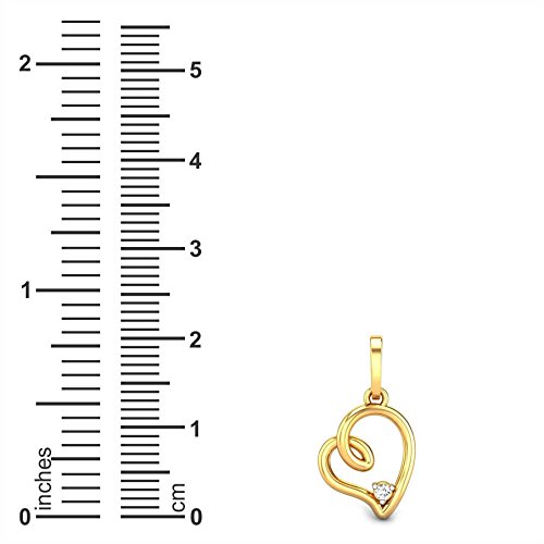 CANDERE - A KALYAN JEWELLERS COMPANY 14k (585) BIS Hallmark Yellow Gold and Diamond Pendant for Women - Image 4