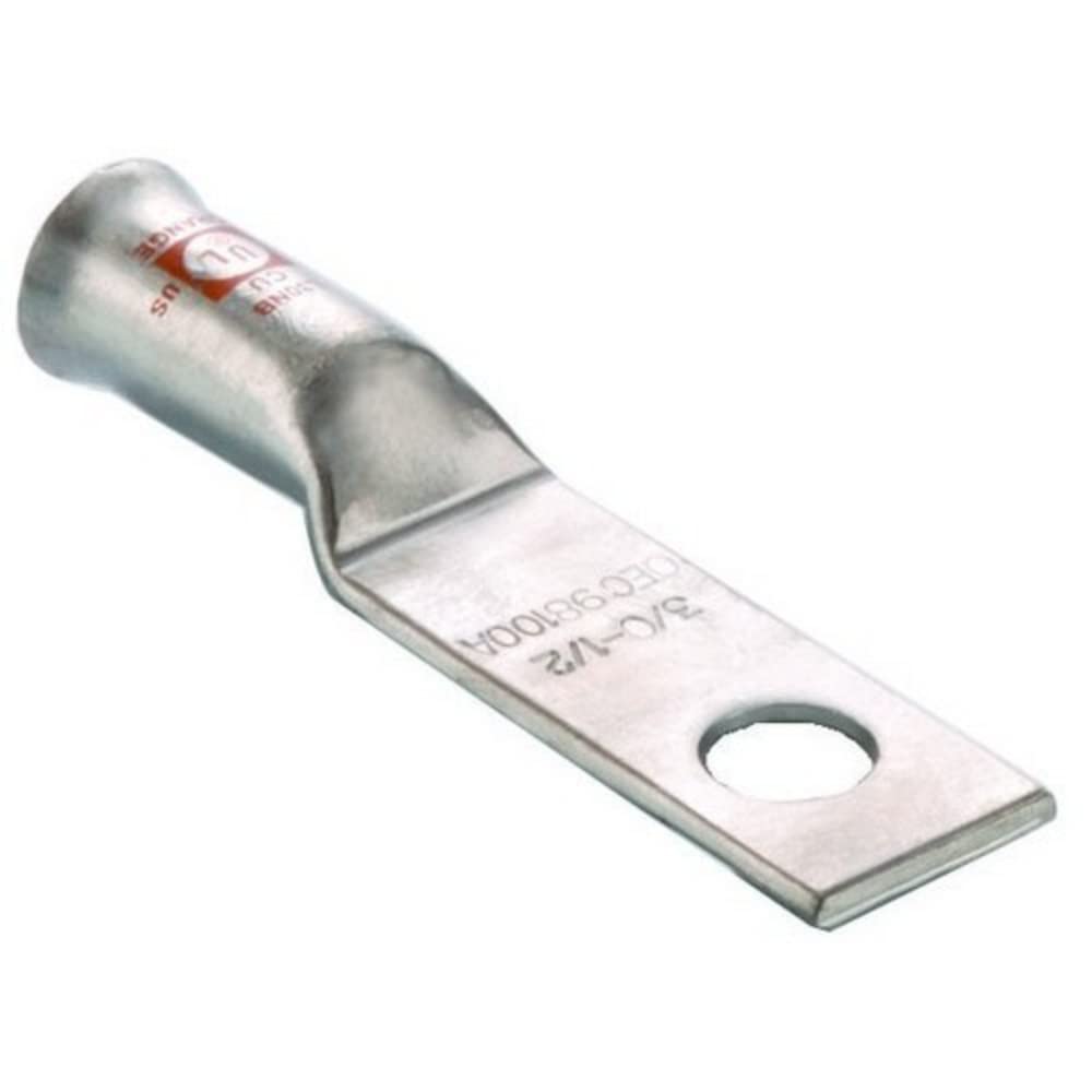 Morris 94656 Long Barrel Flex Cable Compression Lug, Copper, 1 Hole, 4 Wire Range, 10 Stud, 1.77-inch Length, Gray, 2-Pack