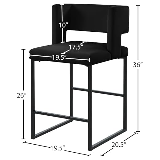 Modern Velvet Counter Height Stools with Back