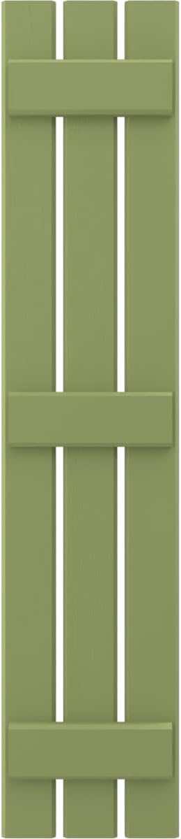 Ekena Millwork ARW401SB311X57MGH Americraft Three 3 Exterior Real Wood Spaced Board-n-Batten Shutters (Per Pair), Moss Green