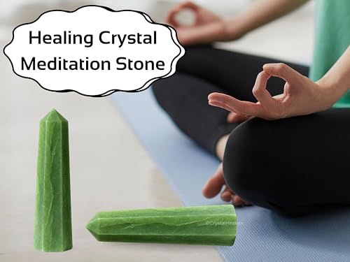 Image of Certified Light Green Aventurine Crystal Tower Obelisk Point for Chakra