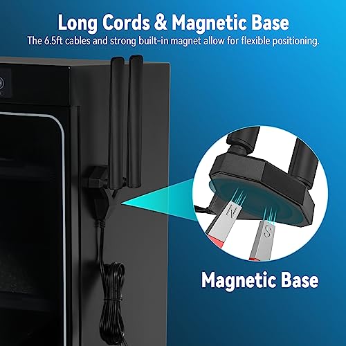 Image of Eightwood WiFi 6E Tri-Band Antenna 6GHz 5GHz 2.4GHz Gaming WiFi Antenna Magnetic Base with 6.5ft Extension Cable for PC Desktop Computer PCIe WiFi 6E Card, Router