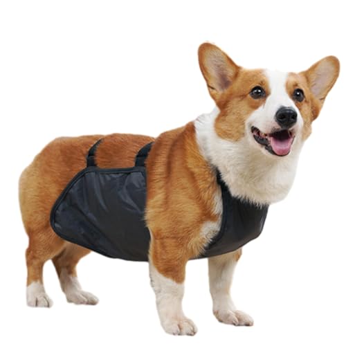 Hund Regenmantel,Haustier Regenmantel, wasserdichte Haustierkleidung Hunderegenjacke Bauchschutz Corgi Regenmantel Hundebauchband Atmungsaktiv Anti Schmutzig Welpen Outfits Doggy(Gray,S)