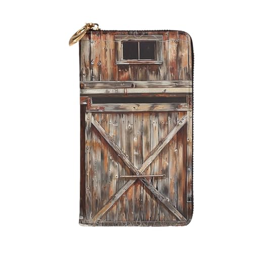 Barn Door Printed Long Wallet for Women Men Cute PU Leather Wallet with Coin Purse and Credit Card Holder2