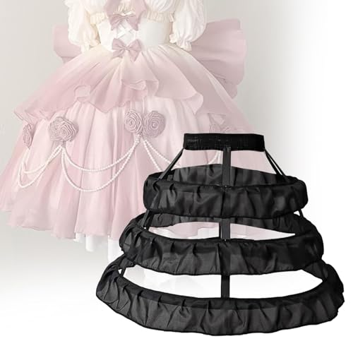 Dress Pannier Petticoat Soft Portable Bustle Cage for Bridesmaid Graduation Prom, black3