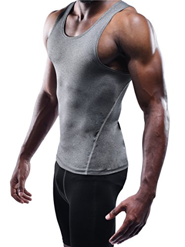 Image of NELEUS Men's 3 Pack Athletic Compression Under Base Layer Sport Tank Top