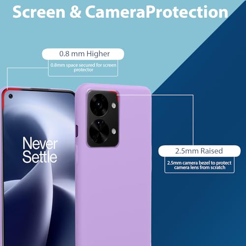 Image of LIRAMARK Liquid Silicone Soft Back Cover Case for OnePlus Nord 2T 5G / 1+Nord 2T 5G (Lavender)
