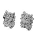 Cabilock Estatua León Mini Decorativa de Mesa Escultura de León Tradicional Chino Adorno Creativo para Hogar Oficina y Bonsái