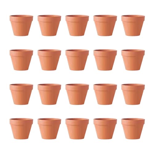JIHUOO Lot de 20 Petits Pots en Terre Cuite avec Trou de Drainage 4,5 x 4 cm